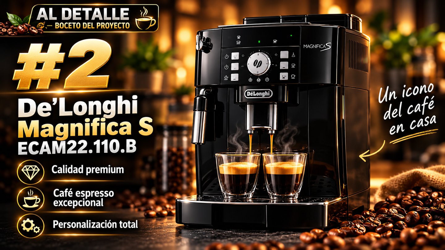 Ilustración editorial: De’Longhi Magnifica S ECAM22.110.B